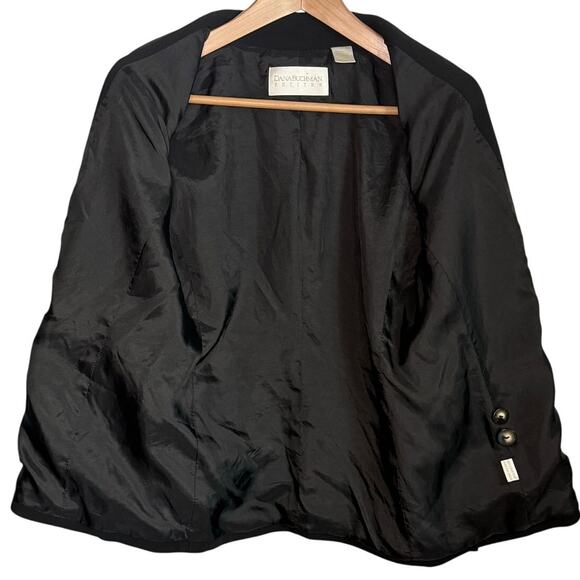 Dana Buchman Women's Black Blazer 6P One Button Lined Blazer - Picture 5 of 8